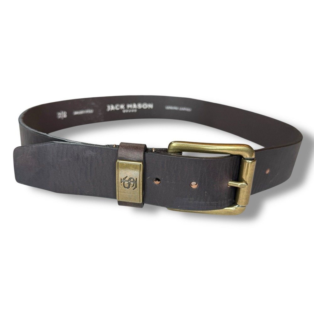 Jack‎ Mason Belt Mens Size 32 Florida State Brown Leather Brass Buckle FSU